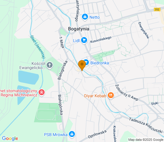 Mapa dojazdu do hurtowni motoryzacyjnej w miejscowości Bogatynia