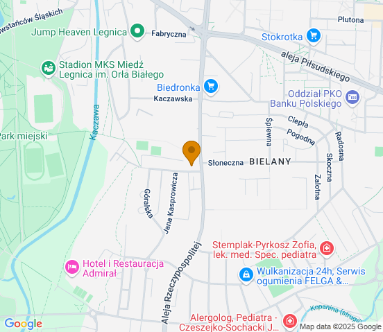 Mapa dojazdu do hurtowni motoryzacyjnej w miejscowości Legnica