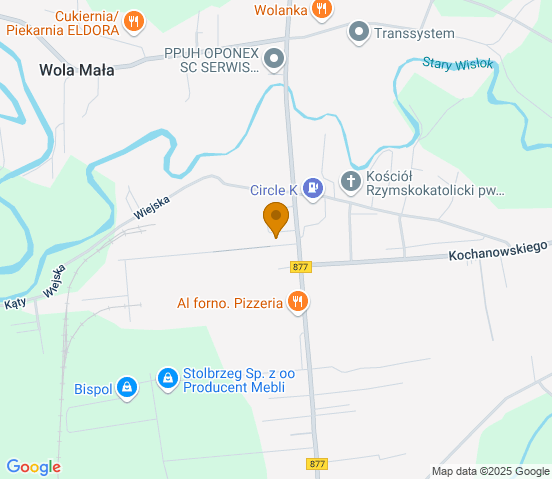 Mapa dojazdu do warsztatu samochodowego w miejscowości Łańcut